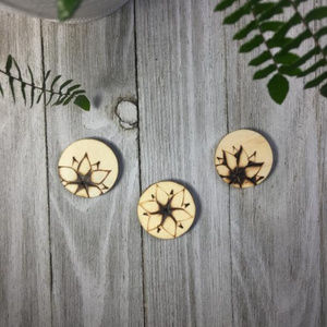 Knot & Kiln Woodburned Floral Magnets - Set of 3